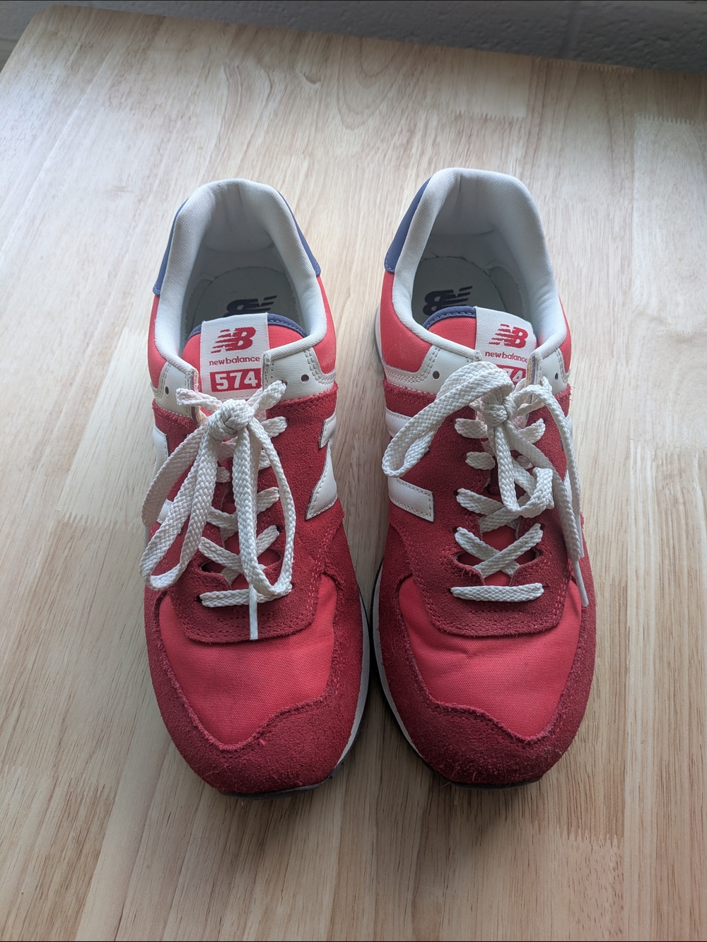 New Balance 574 Red & White Retro Sneakers